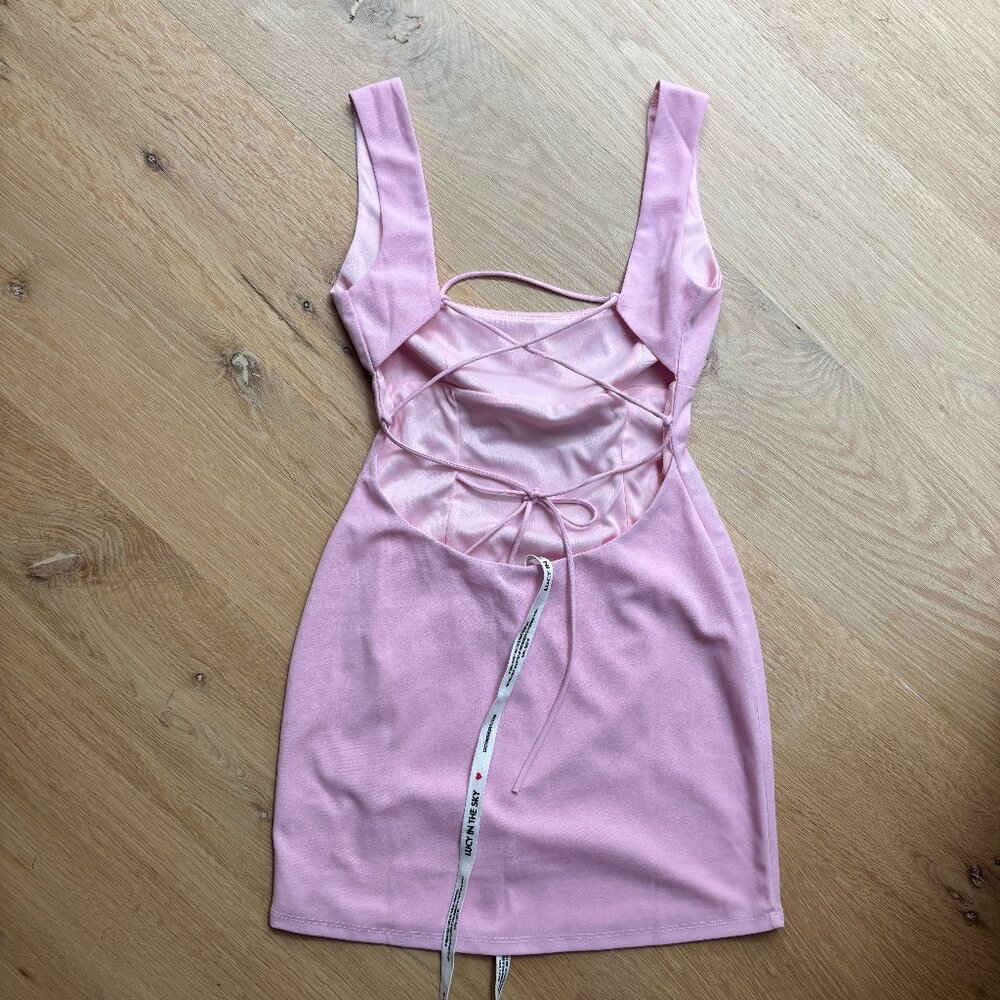 Lucy in the Sky Corset Mini Dress Pink